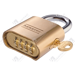Master Heavy Duty Resettable Combination Brass Padlock 51mm Body w/ Key Override Feature