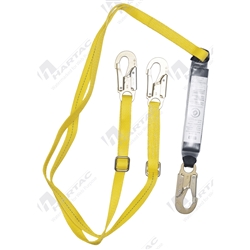 MSA Twin Leg Webbing Lanyard 2m Adjustable Snaphook - Snaphook