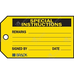 Special Instructions Mat'L Cont. Tag