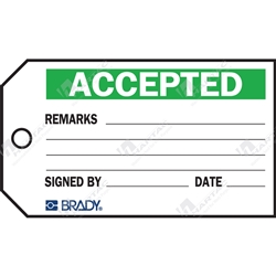 Accepted Mat'L Cont. Tag