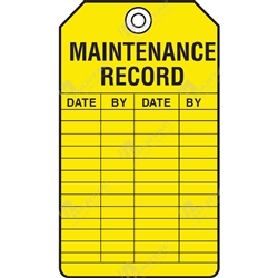 Maintenance Record Equipment Service Tags