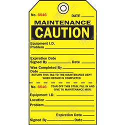 Maintenance Caution - With Str Two Part Status Tags