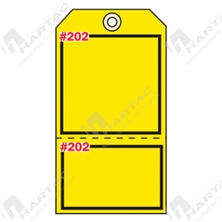 Blank Yellow/Blk Border - Wit Two Part Status Tags