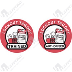 Lockout Tagout Signs and Labels - Hard Hat Label Lockout Tagout Trained ...
