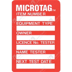 Microtag Red Electrical Inspection Inserts- Next Test Date pk100