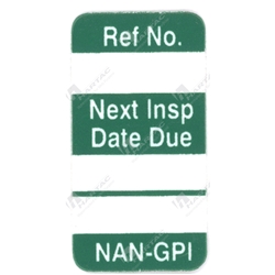 Nanotag “Next Inspection Date” Insert - Green Pk of 100