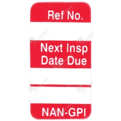 Nanotag “Next Inspection Date” Insert - Red Pk of 100