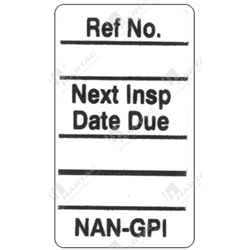 Nanotag “Next Inspection Date” Insert - White Pk of 100