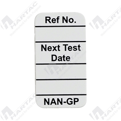 Nanotag “Next Test Date” Insert - White Pk of 100