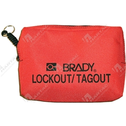 Belt Mining Lockout Pouch Red with Keyring 190x120x50mm