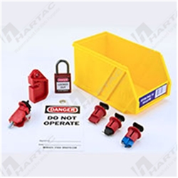 Circuit Breaker & Fuse Lockout Kit Plastic Bin Yellow