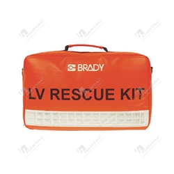 Weatherproof PVC LV Rescue Kit Orange Carry Bag w/ Reflective Strip & Contents Tag