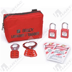 Personal Padlock Pouch w/ Components Fabric Pouch Red/Black
