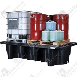 Twin IBC Bulkie Box Bund Polyethylene 2760*1480*660H (Oil/Acid/Chemical) 1470L Sump