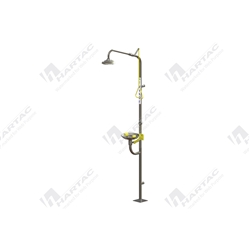 Stainless Steel Combination Emergency Deluge Shower Eye/Face Wash Hand Operated