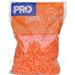 ProBullet Earplug Refill Bag For Dispenser (500 Uncorded Pairs)