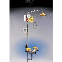 Alarmed Combination Deluge Shower with Aerated Eye/Face Wash Hand and Foot Operated