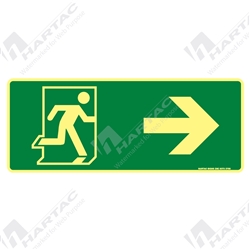 450*180 Gen Metal Lum Running Man Picto Right Arrow Luminous on Green