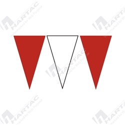 30mtr Roll Red & White Alternating Bunting Flags (MOQ 10)