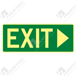 450*180 Metal Lum Exit With Right Arrow Luminous on Green
