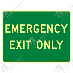 300*225 Metal Lum Emergency Exit Only Luminous on Green