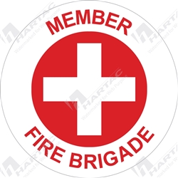 50D Helmet S/A Non-Ref Member Fire Brigade Red on White