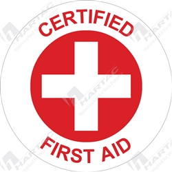 50D Helmet S/A Non-Ref Certified First Aid Red on White