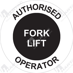 50D Helmet S/A Non-Ref Authorized Forklift Operator Black on White