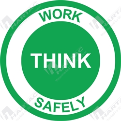 50D Helmet S/A Non-Ref Work Think Safely Green on White