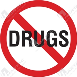 50D Helmet S/A Non-Ref No Drugs Red & Black on White