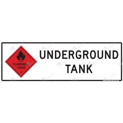 600*200 Haz Metal Non-Ref Flammable Liquid 3 Underground Tank Black & Red on White