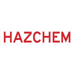 900*185 Haz Metal Non-Ref Hazchem Red on White