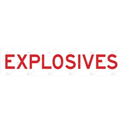 900*185 Haz Metal Ref CL2 Explosives Red on White