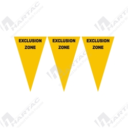 Printed Bunting Yellow Flags 30m Roll 4mm Rope EXCLUSION ZONE P.O.A.