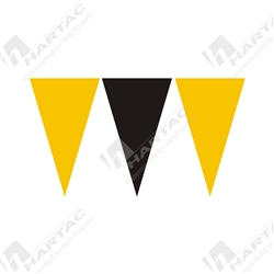 30mtr Roll Black & Yellow Alternating Bunting Flags