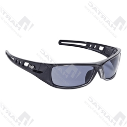 Mack Safety Spectacle Double Black Silver Frame Smoke Polarised Len (Pk of 12 Pairs)