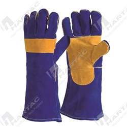 Frontier Glove - Welder Blue With Reinforced Palm Gauntlet (Pack of 12 Pairs)