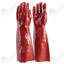 Frontier Glove PVC Red 45cm Single Dip Size L (Pk of 12 Pairs)