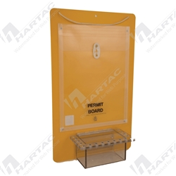 330*540 Yellow Permit Control Board inc. 210*120*90 clear lockbox with 17 holes