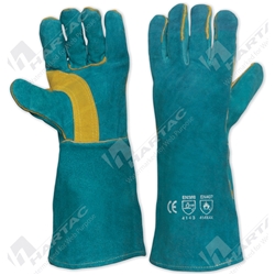 Pyromate Green/Gold Kevlar Glove Left Hand Pair One Size Fits All
