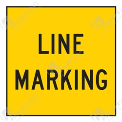 600*600 Traff Corflute Ref CL1 Line Marking Black on Yellow