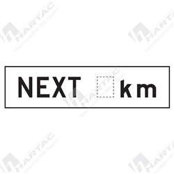 1200*300 Traff Corflute Ref CL1 Next __km Black on White (POA)