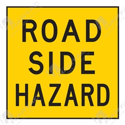 600*600 Traff Corflute Ref CL1 Road Side Hazard Black on Yellow