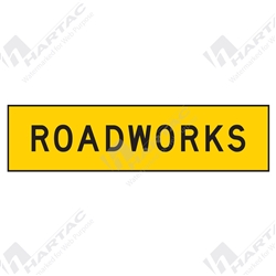 1200*300 Traff Corflute Ref CL1 Roadworks Black on Yellow (POA)