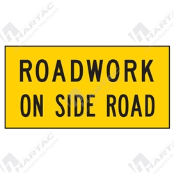 1200*600 Traff Corflute Ref CL1 Roadwork On Side Road Black on Yellow