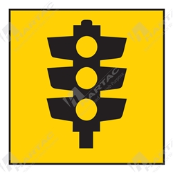 600*600 Traff Corflute Ref CL1 Black on Yellow Traffic Signals