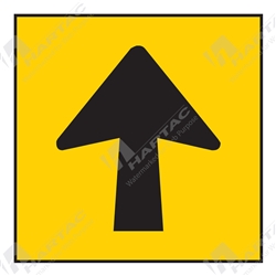 600*600 Traff Corflute Ref CL1 Black on Yellow Arrow Up (Temp Hazard Marker)