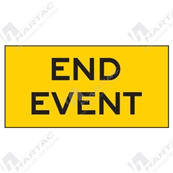 1200*600 Traff Corflute Ref CL1 End Event Black on Yellow