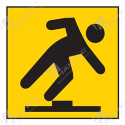 600*600 Traff Corflute Ref CL1 Footpath Trip Hazard Picto Black on Yellow