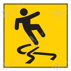 600*600 Traff Corflute Ref CL1 Slippery Footpath Black on Yellow